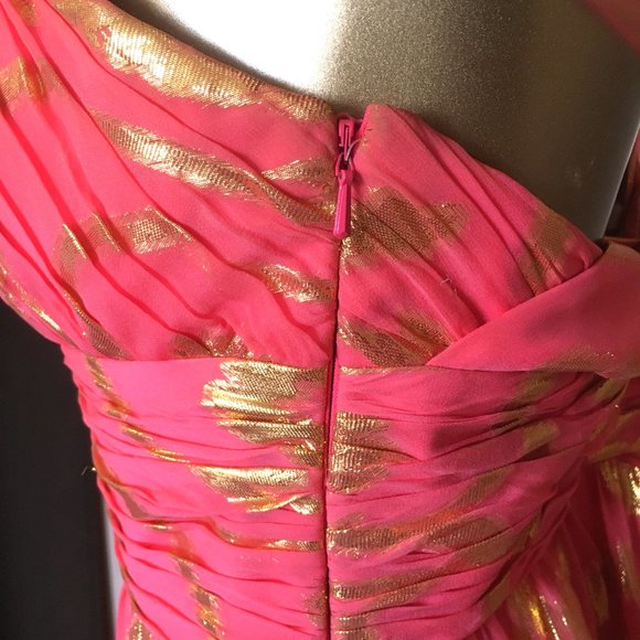 AIDAN MATTOX Metallic Silk Organza Gown 💫 - Picture 6 of 11